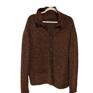 Etro Milano Brown Knit Cardigan Sweater Merino Wool Mohair Blend Size Large